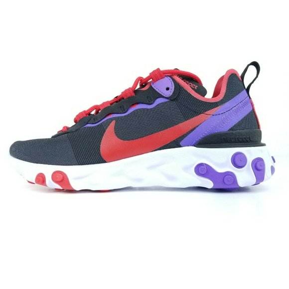 Nike React Element 55 Womens Running Shoes Black Purple CQ9903 001 Sizes 6-10 - Picture 5 of 8